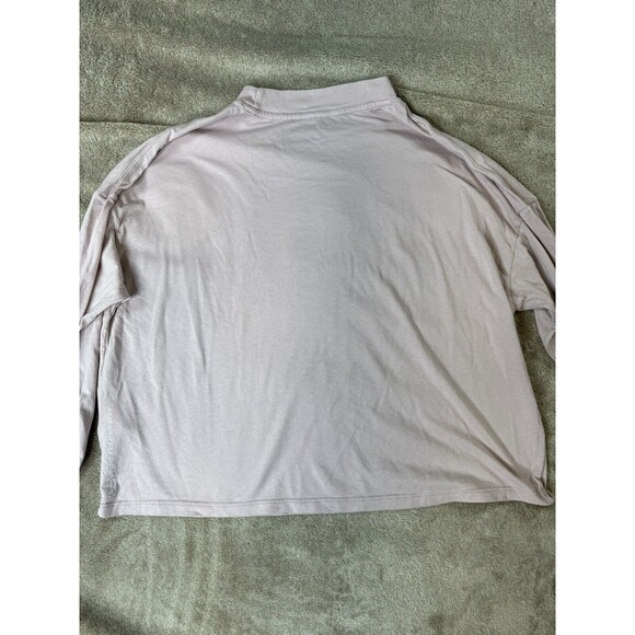 Calvin Klein Performance Brushed Logo Long Sleeve TShirt Crop Pink Top Large - Picture 10 of 12